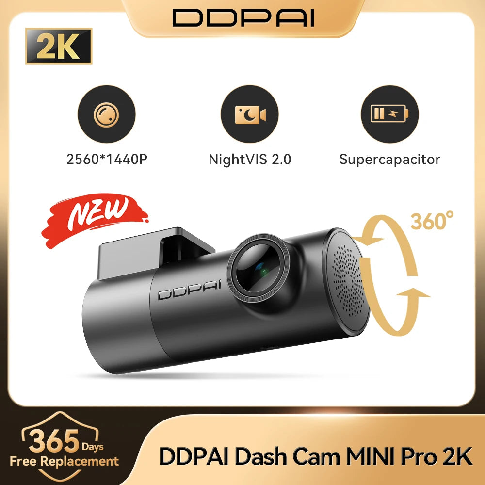 DDPAI MINI Pro 2K Dash Cam WiFi Car DVR Night Vision Smart Voice