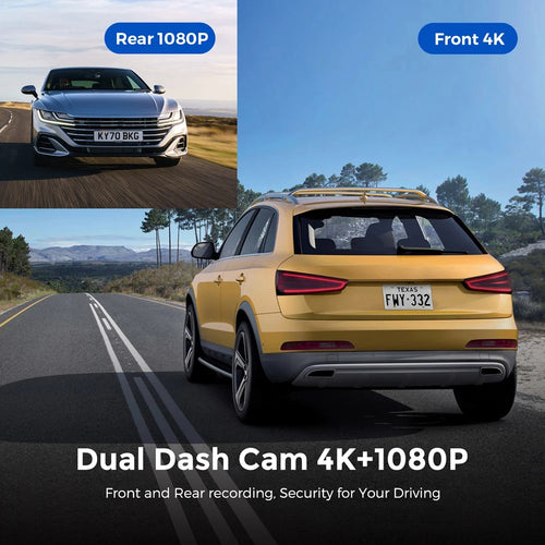 UHD 4K WiFi Dash Cam Dual Lens Driving Recorder Car DVR Optional 1080P