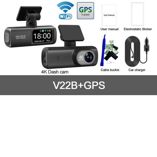 UHD 4K WiFi Dash Cam Dual Lens Driving Recorder Car DVR Optional 1080P