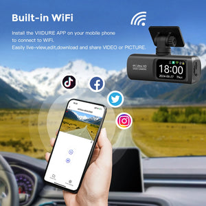 UHD 4K WiFi Dash Cam Dual Lens Driving Recorder Car DVR Optional 1080P